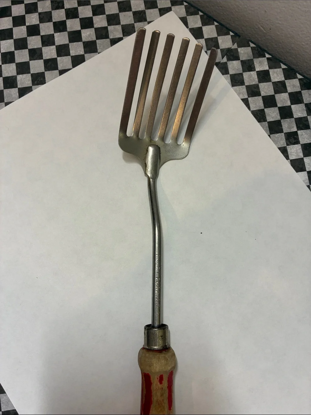 Vintage Silver-Tone Kitchen Utensil Set - Silver and Wood Accents